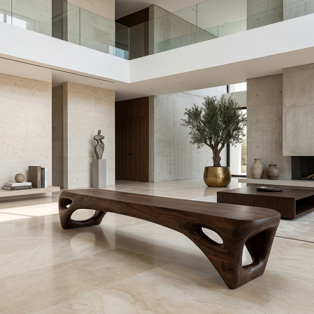 Modern Open Base Bench For Living Room