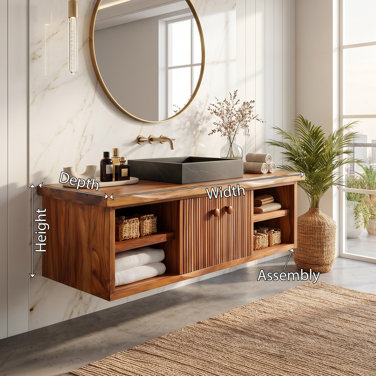 Minimalist Vanity Cabinet Bright Modern Bathroom