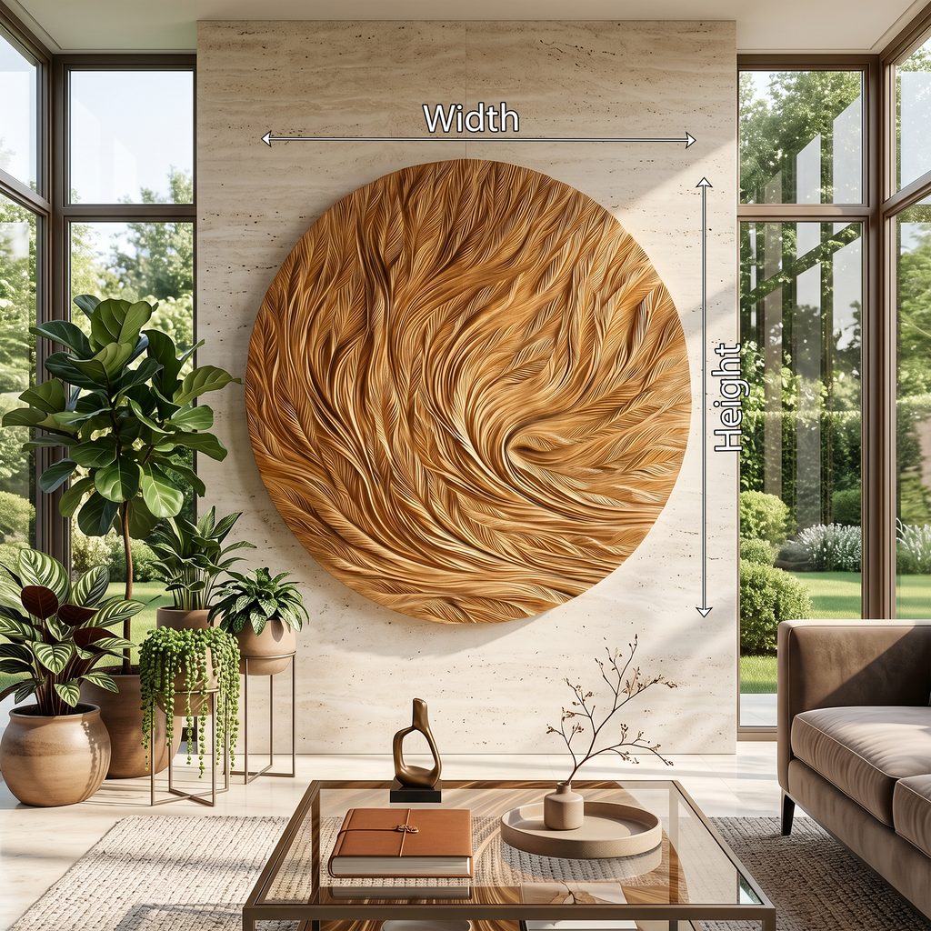 Organic Wall Art With Flowing Wood Texture For Living Room