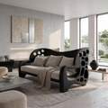 Organic Sofa Frame With Sculptural Openwork Armrests For Living Room