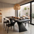 Organic Modern Dining Table With Natural Wood Base For Dining Room