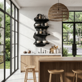 Sculptural Floating Shelf With Organic Wooden Form For Living Room And Kitchen