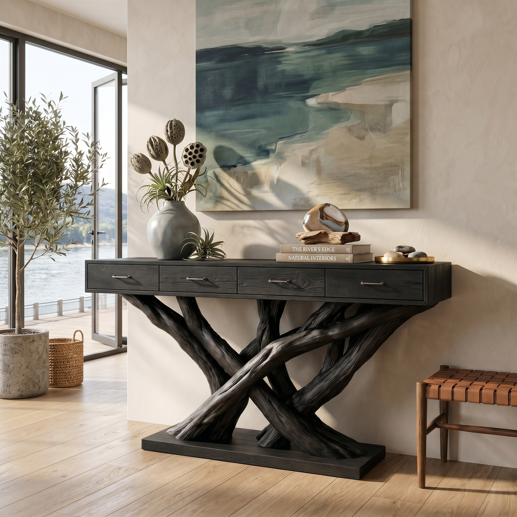 Organic Modern Twisted Root Console Table Luxury Entryway