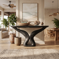 Organic Arch Base Console Table Contemporary Hallway