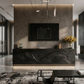 Artistic TV Console With Wave Pattern For Elegant Living Room