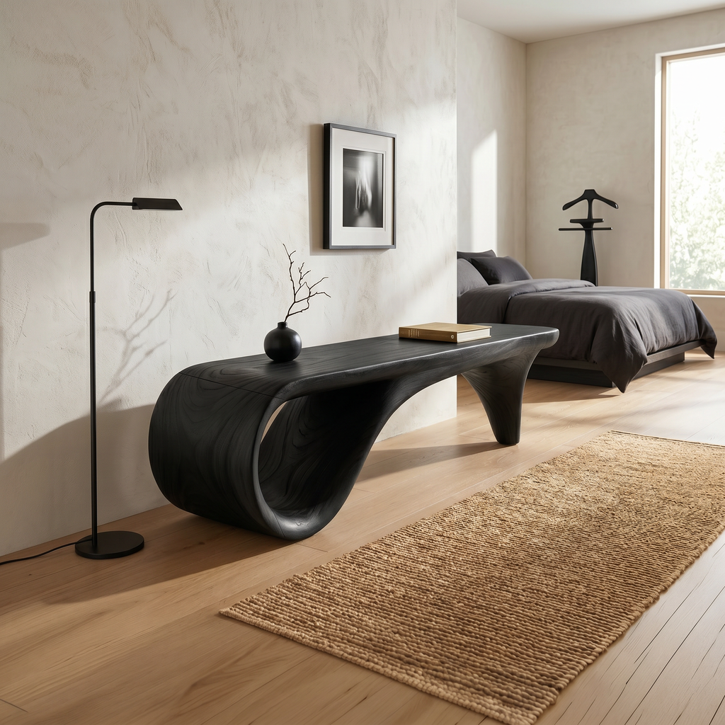 Live Edge Wooden Bench Rustic Interior