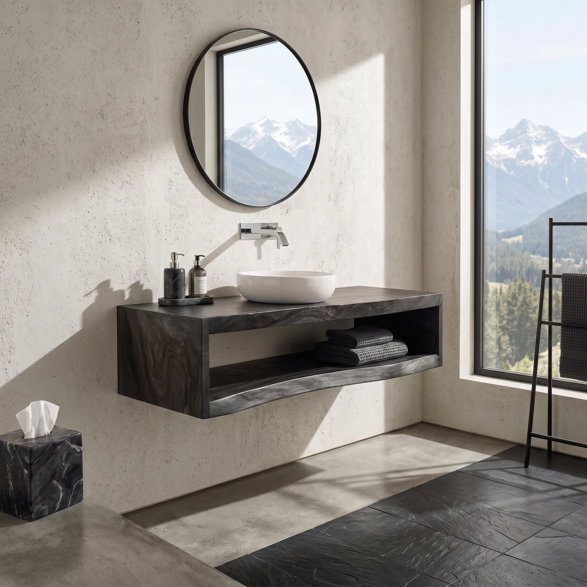 Contemporary Wood Bathroom Cabinet Tropical Villa