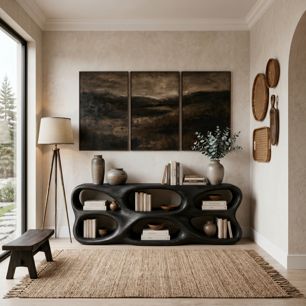 Organic Sculptural Console Table For Designer Entryway