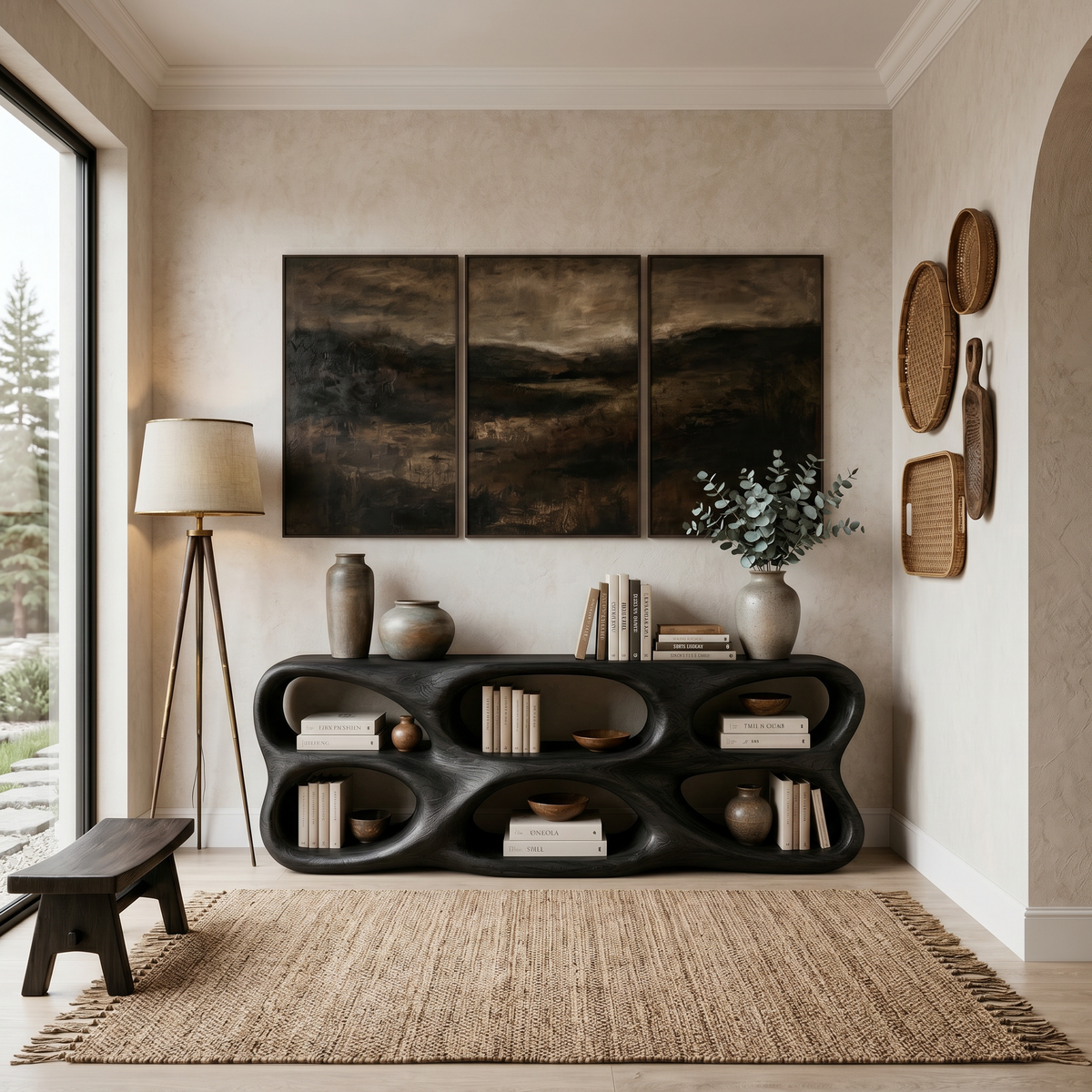 Organic Sculptural Console Table For Designer Entryway