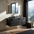 Minimalist Double Sink Vanity Garden Bathroom