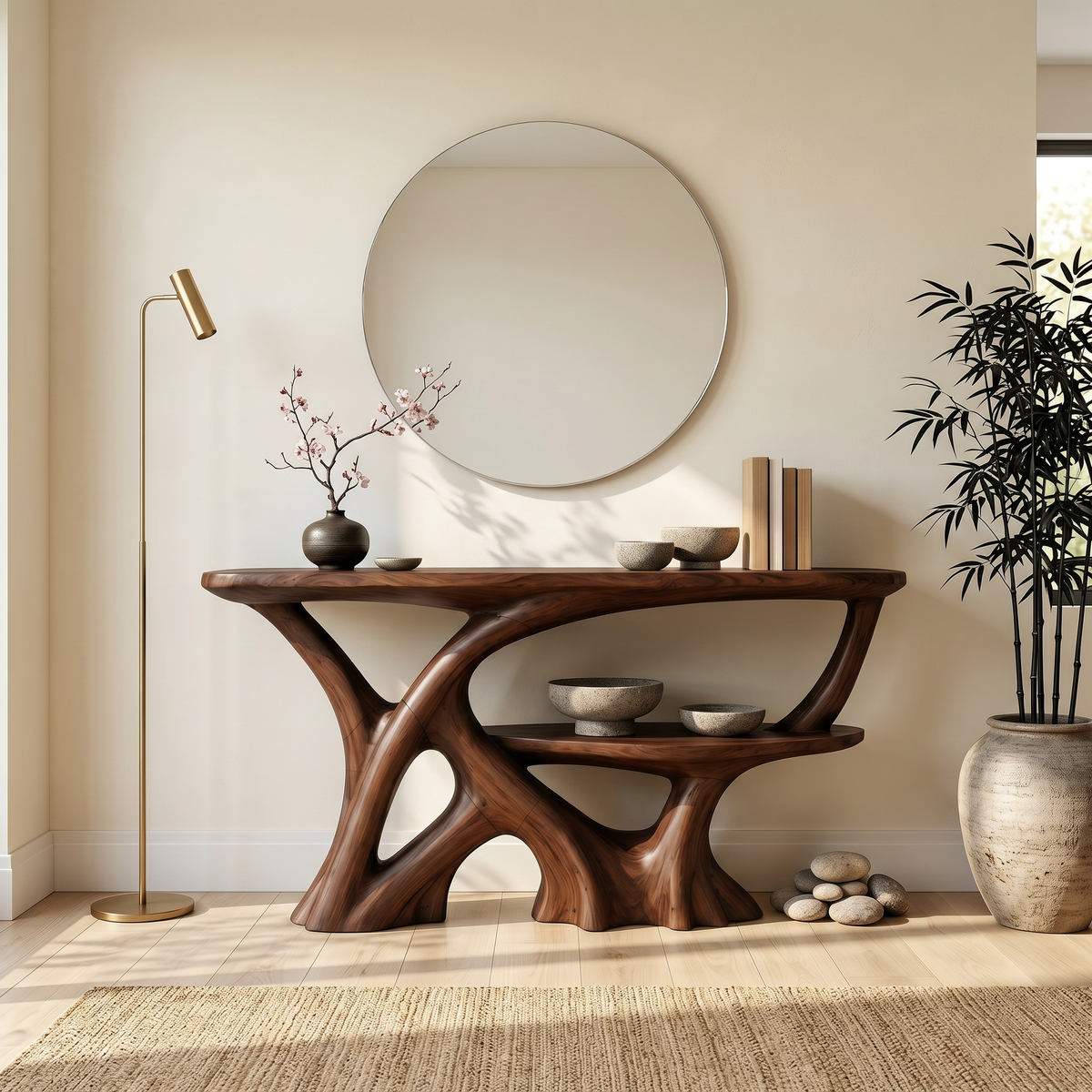 Organic Root Base Console Table Luxury Entryway