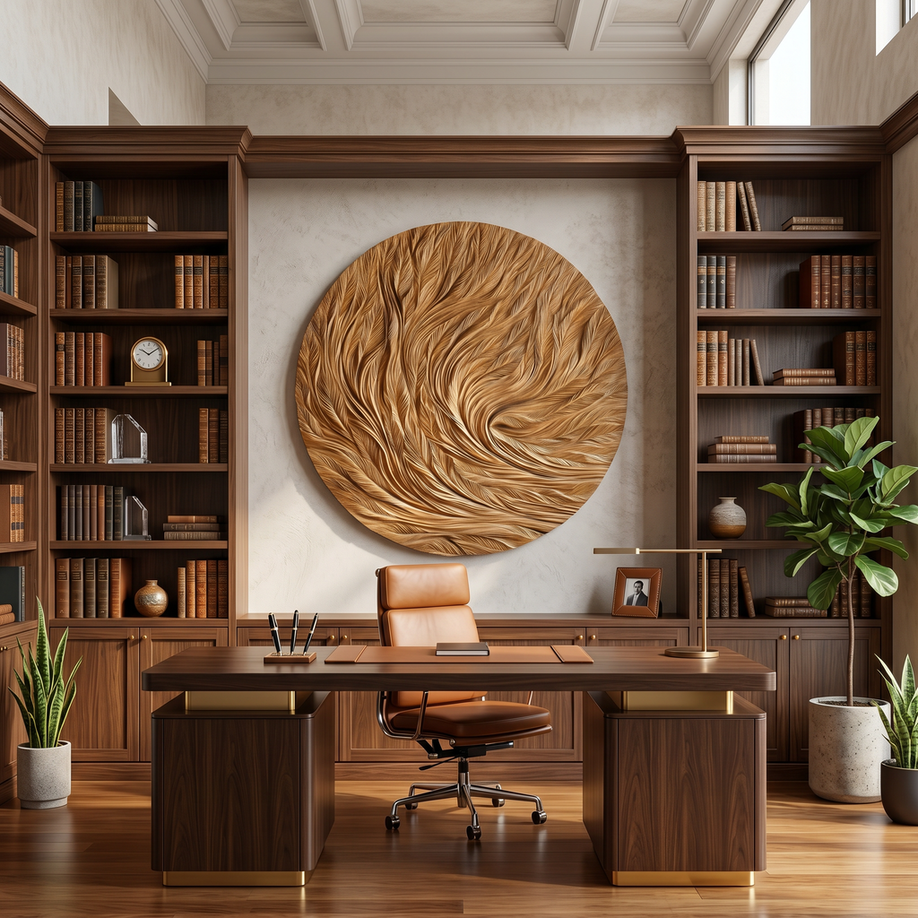 Organic Wall Art With Flowing Wood Texture For Living Room