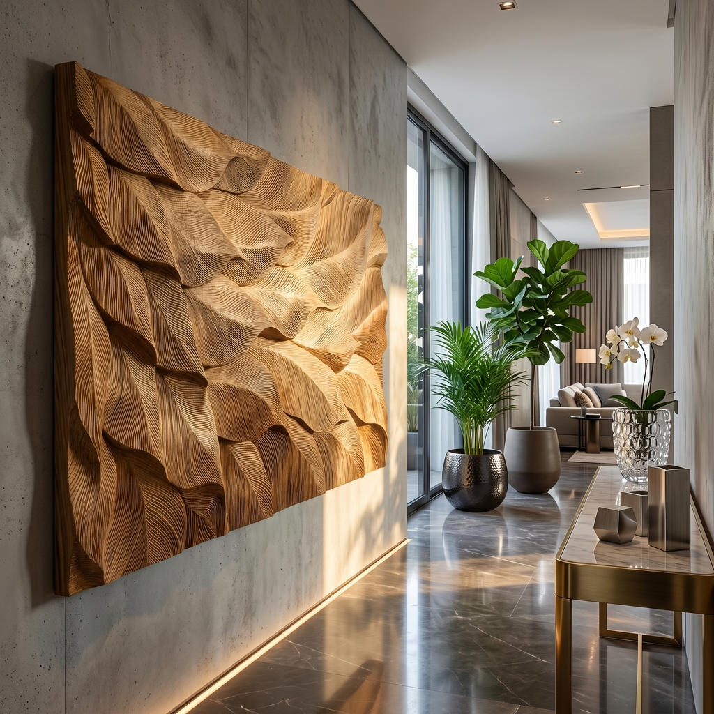 Organic Wall Art With Layered Texture For Living Room