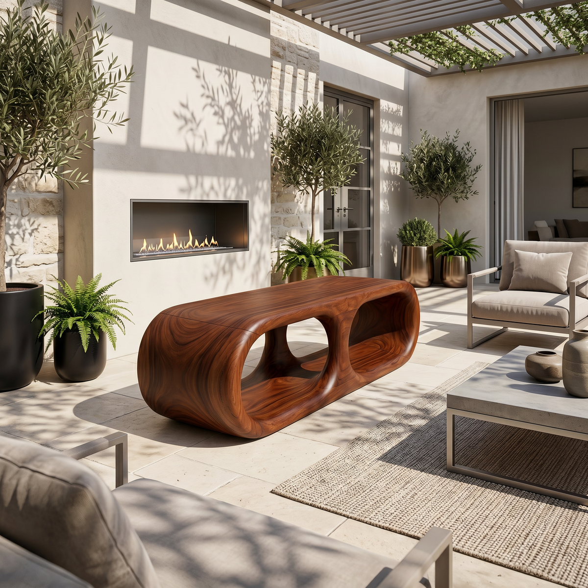 Japandi Wooden Bench Serene Entryway