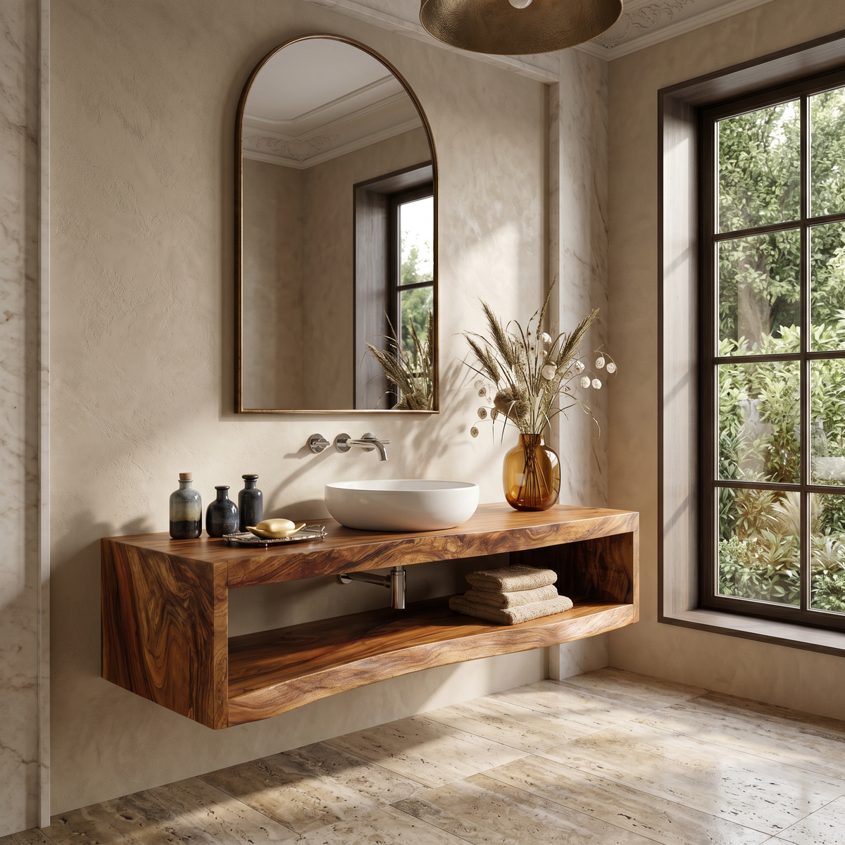 Contemporary Wood Bathroom Cabinet Tropical Villa