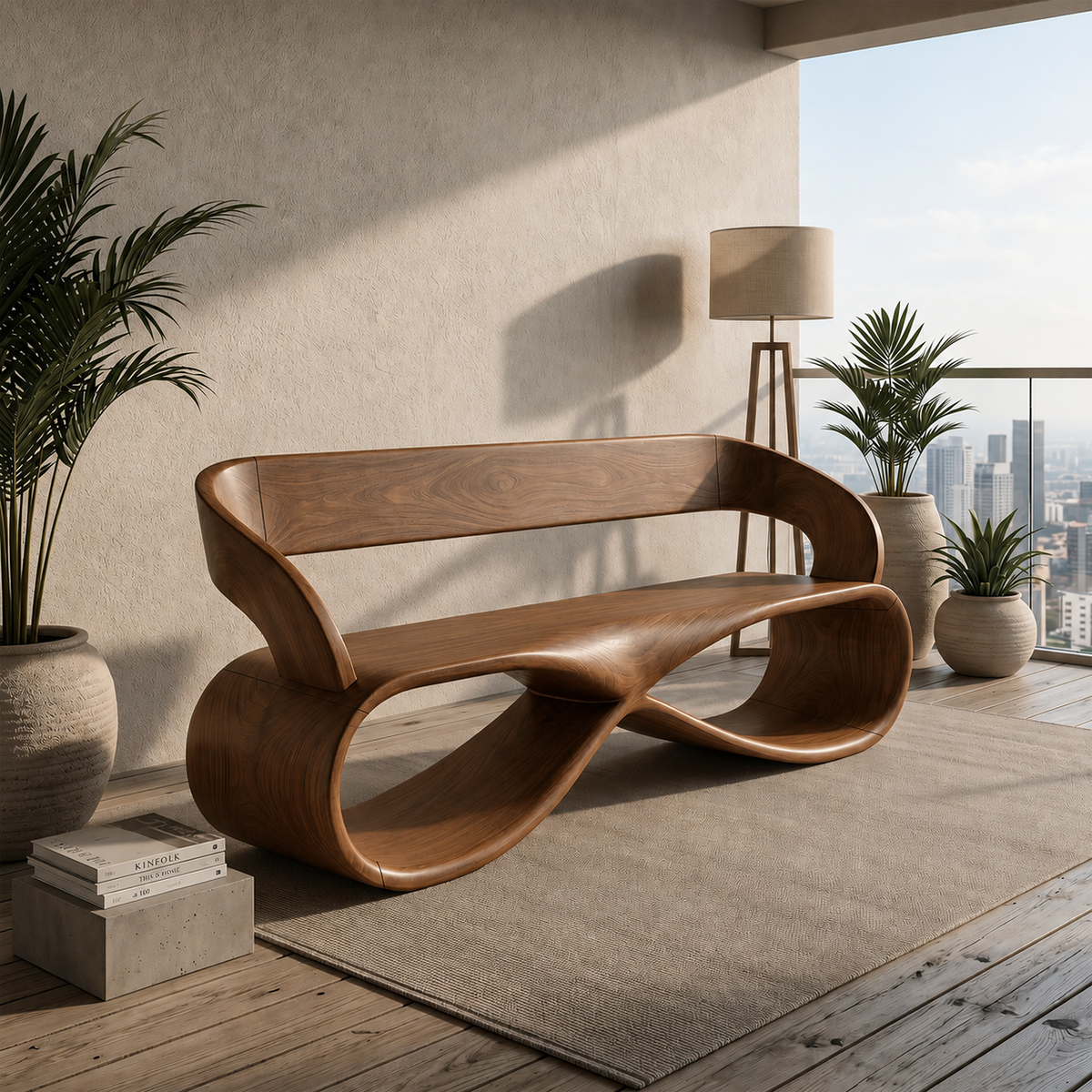 Luxury Solid Wood Bench Designer Interior