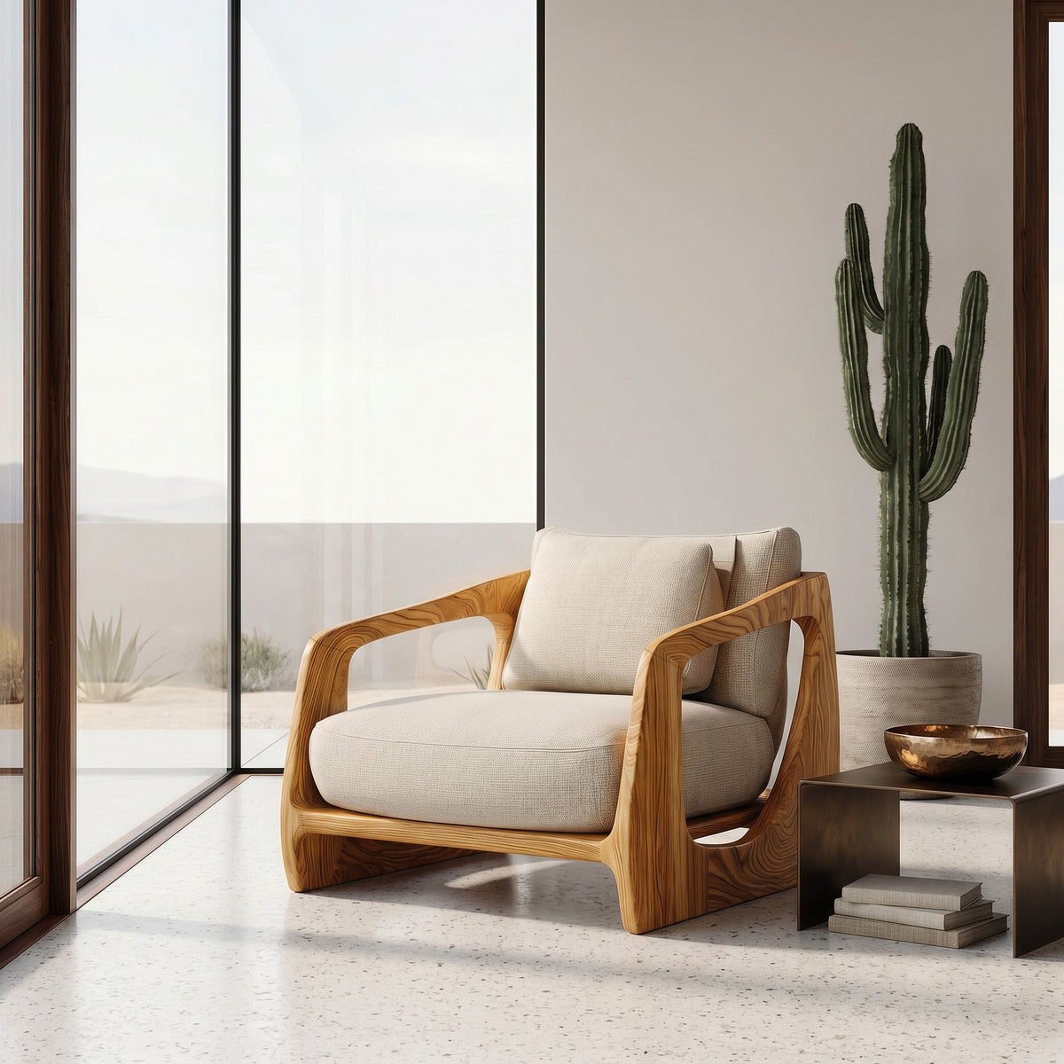 Luxury Curved Armchair For Modern Reading Nook