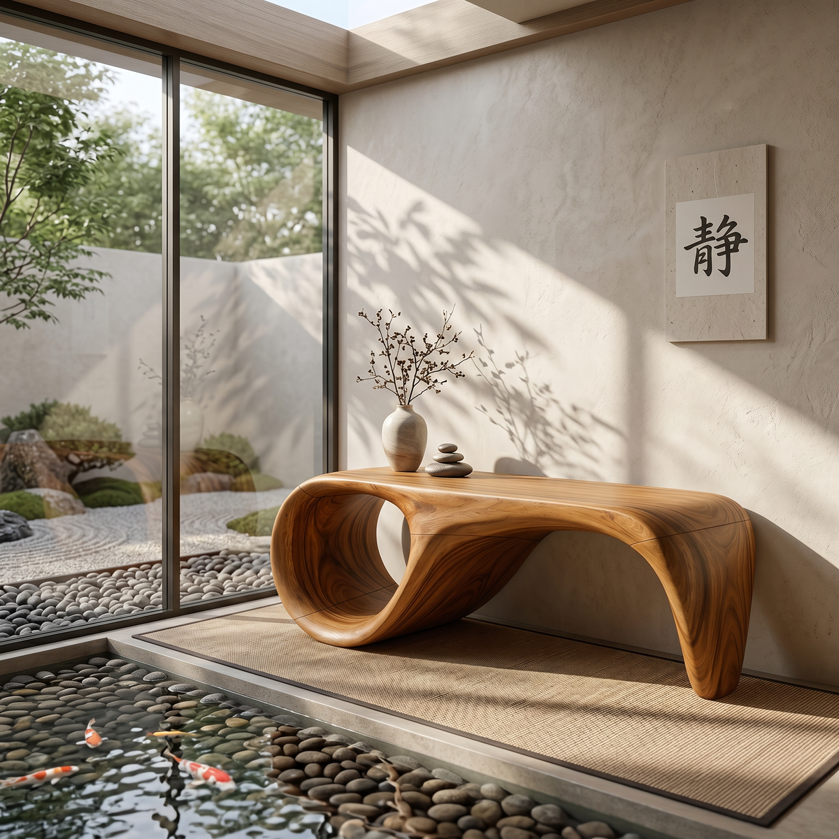 Modern Sculptural Bench Luxury Bedroom
