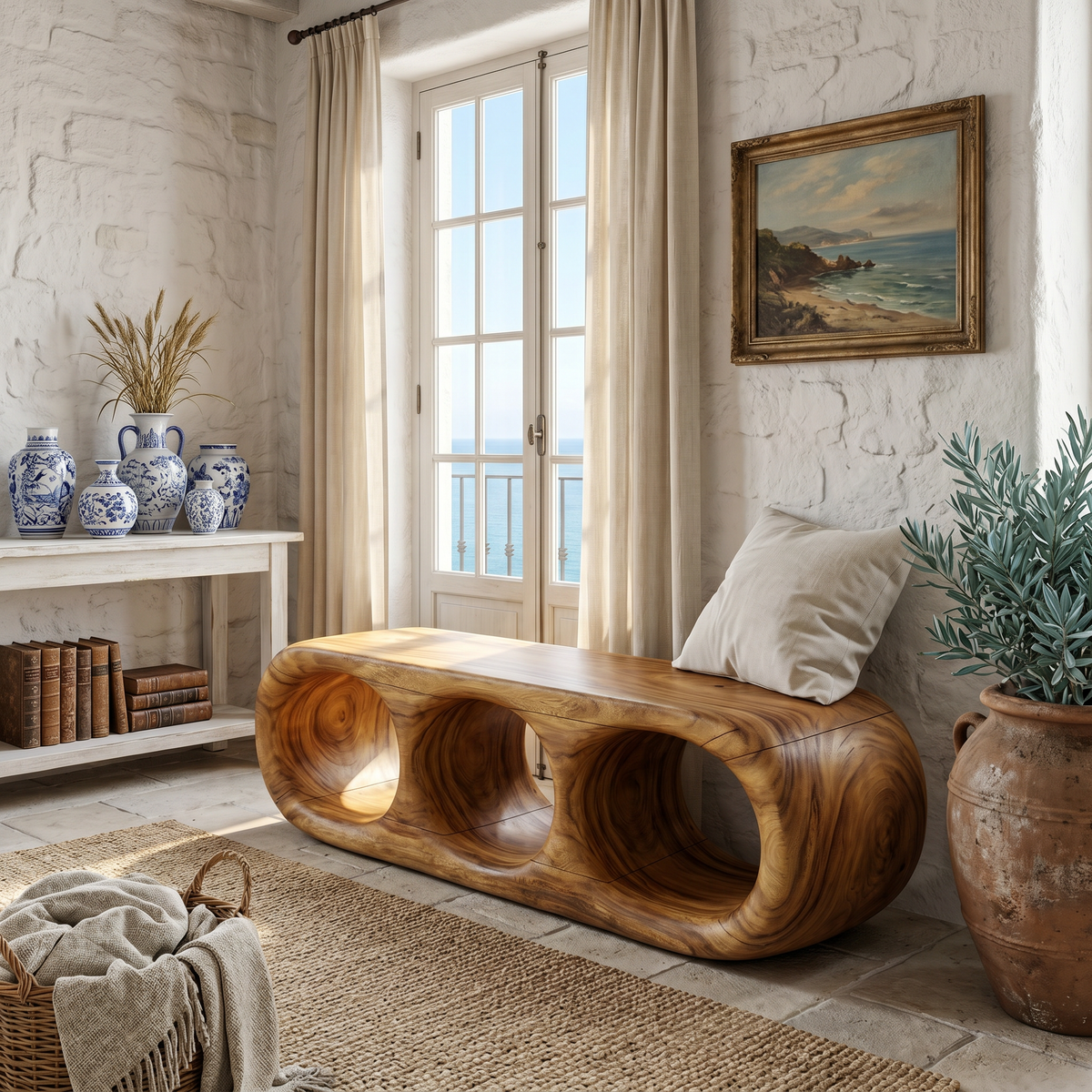 Scandinavian Bench Contemporary Hallway