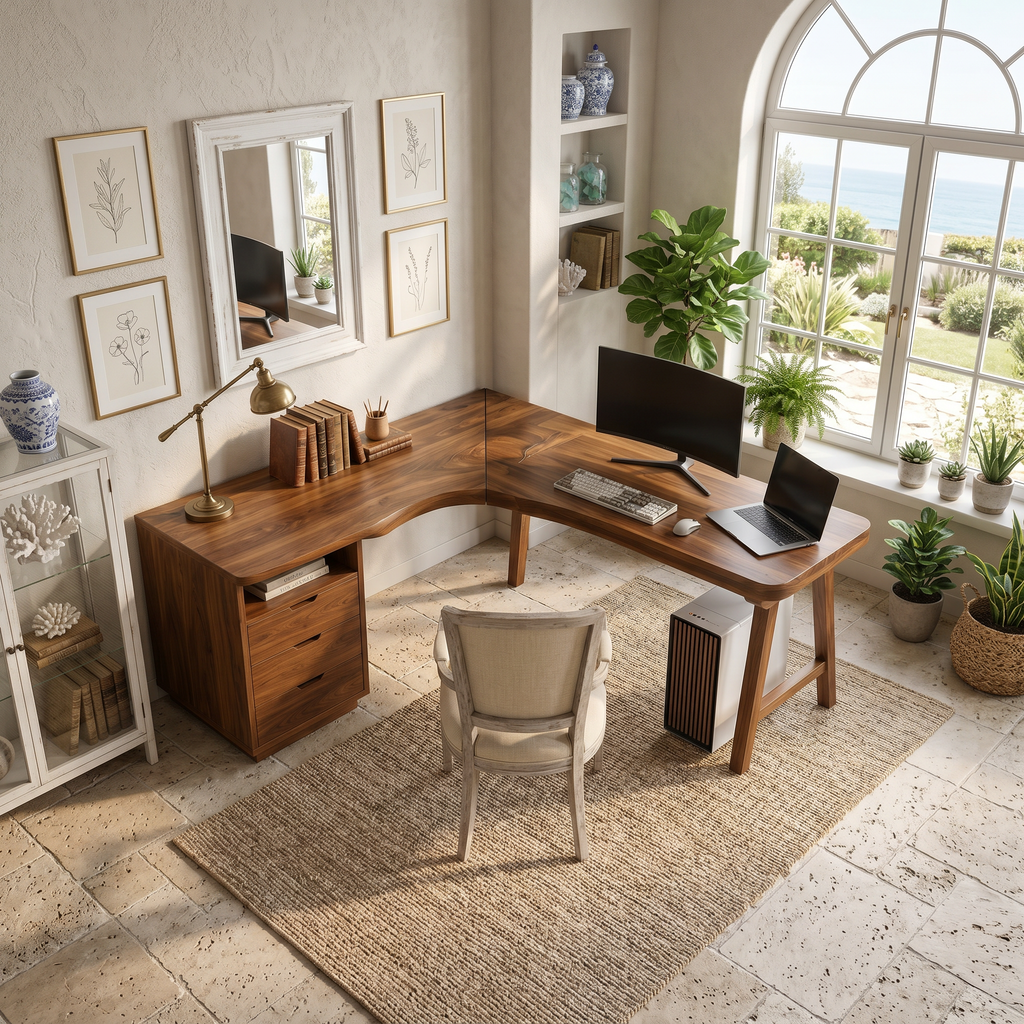 Organic Executive Desk Bedroom Workspace