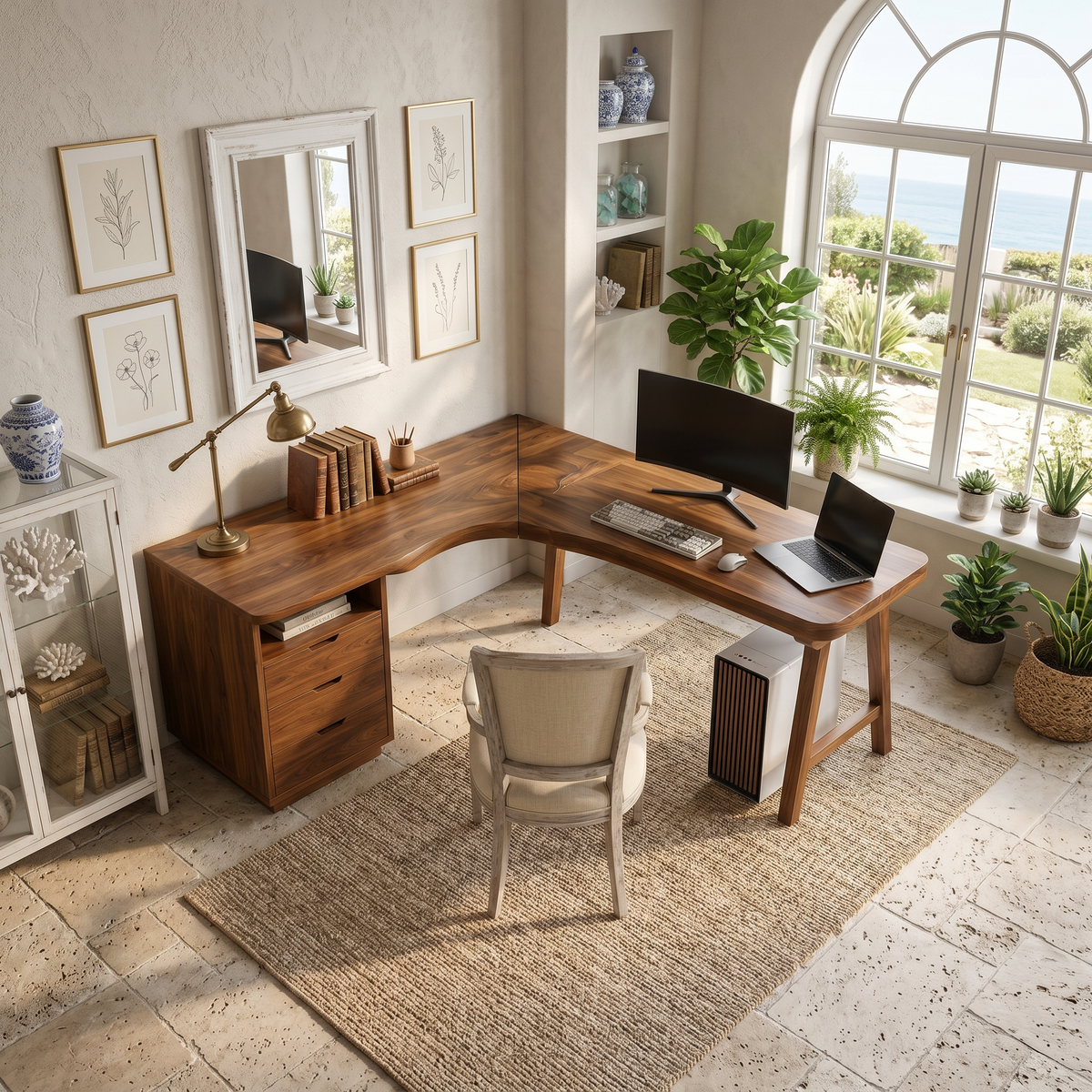 Organic Executive Desk Bedroom Workspace